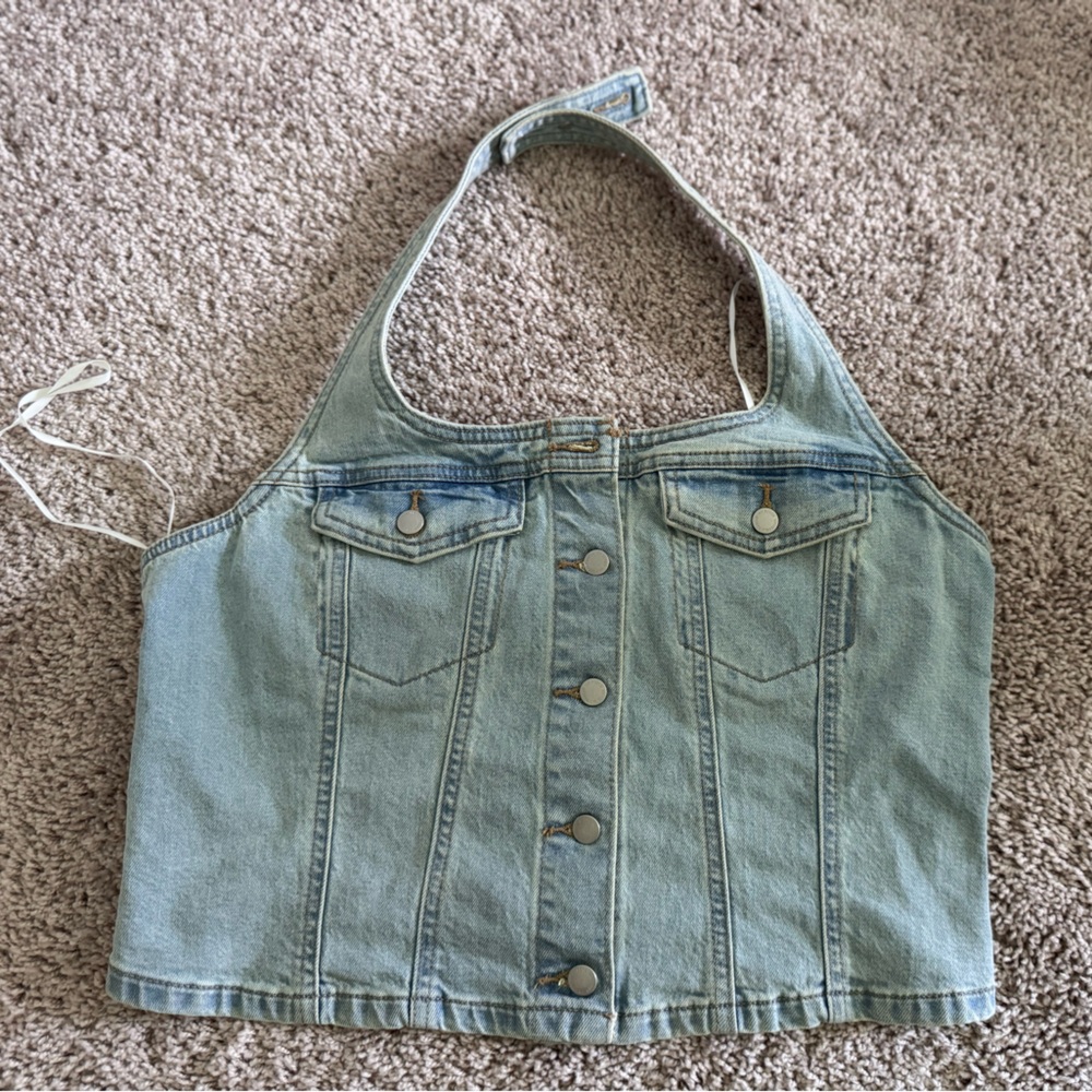 Denim Halter Top